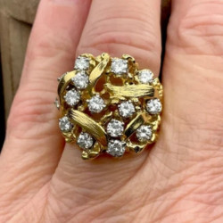 2.5ctw Round Cut Sapphire Unique Cluster Cocktail Band Ring