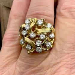 2.5ctw Round Cut Sapphire Unique Cluster Cocktail Band Ring