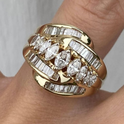2.8ctw Marquise Cut White Sapphire Band Ring