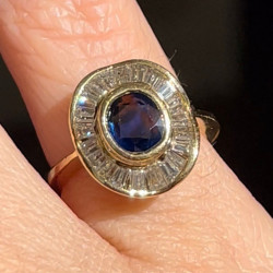 Vintage 3.1ctw Oval Cut Sapphire Ballerina Ring