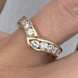 1.2ctw Round Cut White Sapphire Band Ring