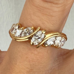1.5ctw Marquise Cut White Sapphire Band Ring
