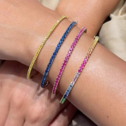 5ctw Round Cut Sapphire Bangle Bracelet