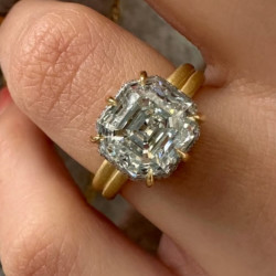 Vintage 5ctw Asscher Cut White Sapphire Ring