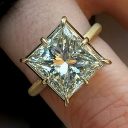 6ctw Radiant Cut White Sapphire Engagement Ring