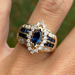 4ctw Marquise Cut Sapphire Engagement Ring