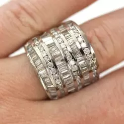 4.3ctw Baguette Cut White Sapphire Wide Band Ring