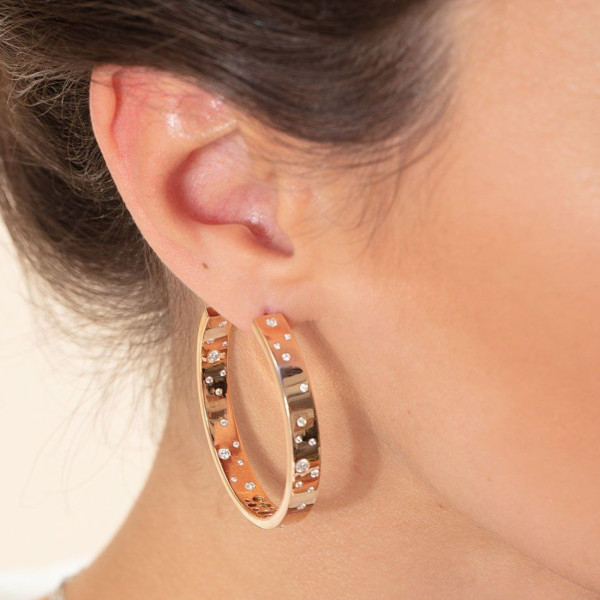 2ctw Round Cut White Sapphire Astral Hoop Earrings