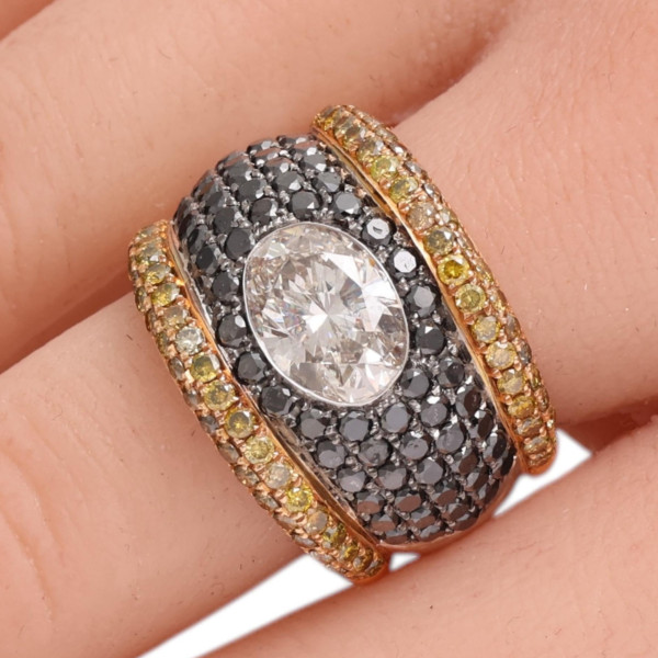 6ctw Oval Cut White Sapphire Cluster Ring