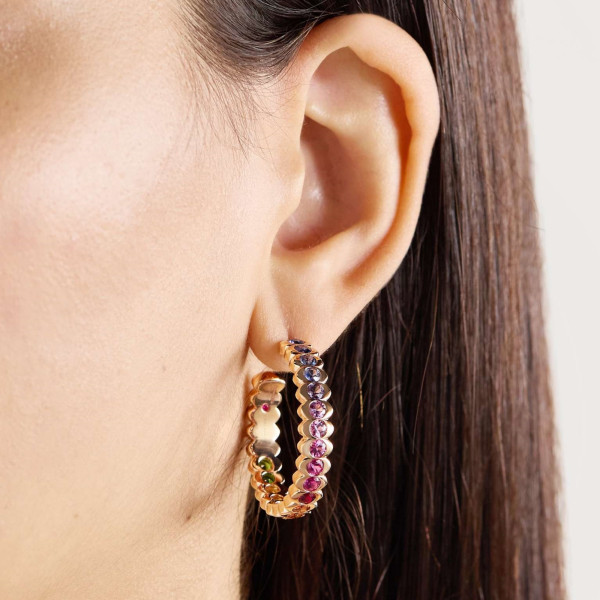 6ctw Round Cut Multi-Stone Hoop Earrings