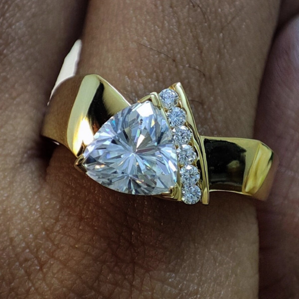 1.2ctw Trillion Cut White Sapphire Engagement Ring