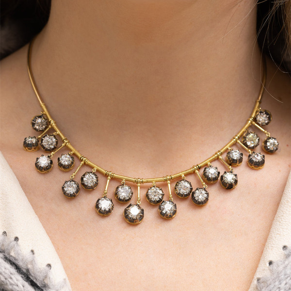 20ctw Round Cut White Sapphire Elizabeth Pendant Necklace
