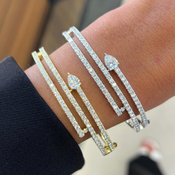 9ctw Pear Cut White Sapphire Bracelet