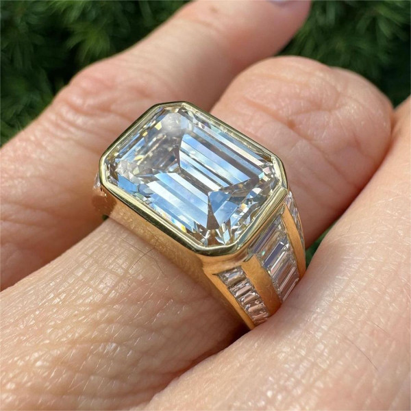 5ctw Emerald Cut White Sapphire Ring