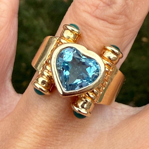 5ctw Heart Cut Aquamarine Ring