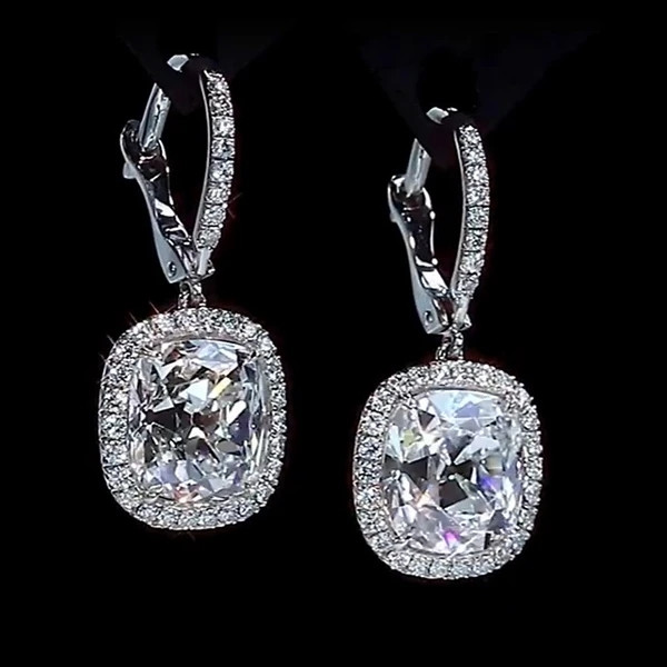 Handmade Royal Court Cushion Cut Earrings