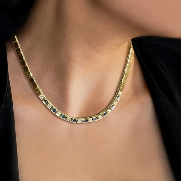 1.6ctw Round Cut White Sapphire Tennis Necklace