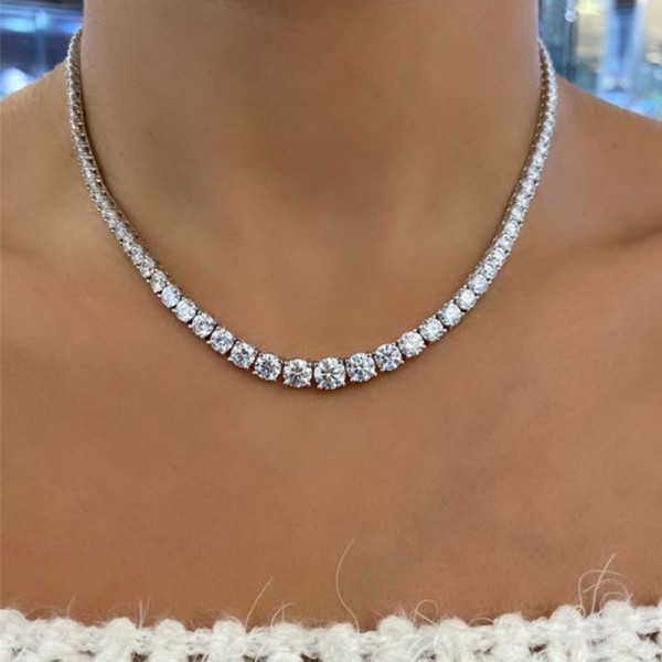  Round Cut Tennis Necklace