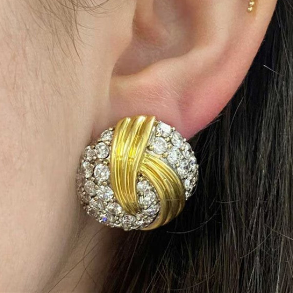 8.5ctw Round Cut White Sapphire Vintage Earrings