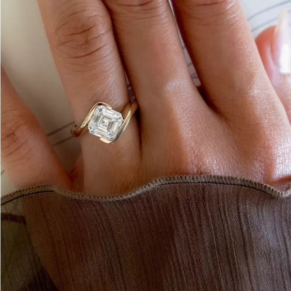 3ct Asscher Cut White Sapphire Ring